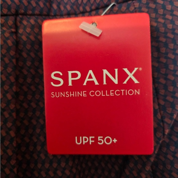 Spanx Womans Skort Large NWT UPF 50 Navy Burgundy Print Tennnis Pickleball Golf - Picture 2 of 9